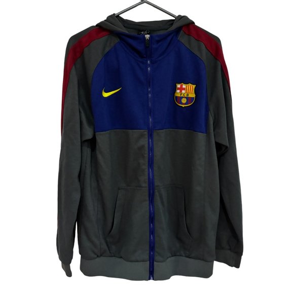 Nike FC Barcelona Hoodie Men's XL - Grey/Blue/Red - Picture 1 of 3